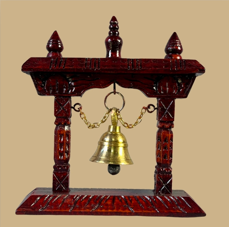 Handcrafted Wooden Medium Bell Stand