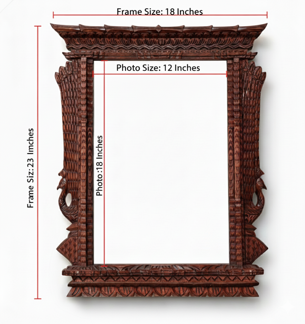 Hand-Carved Traditional Wood Photo Frame